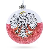 Flag of Poland Glass Ball Christmas Ornament 4 Inches