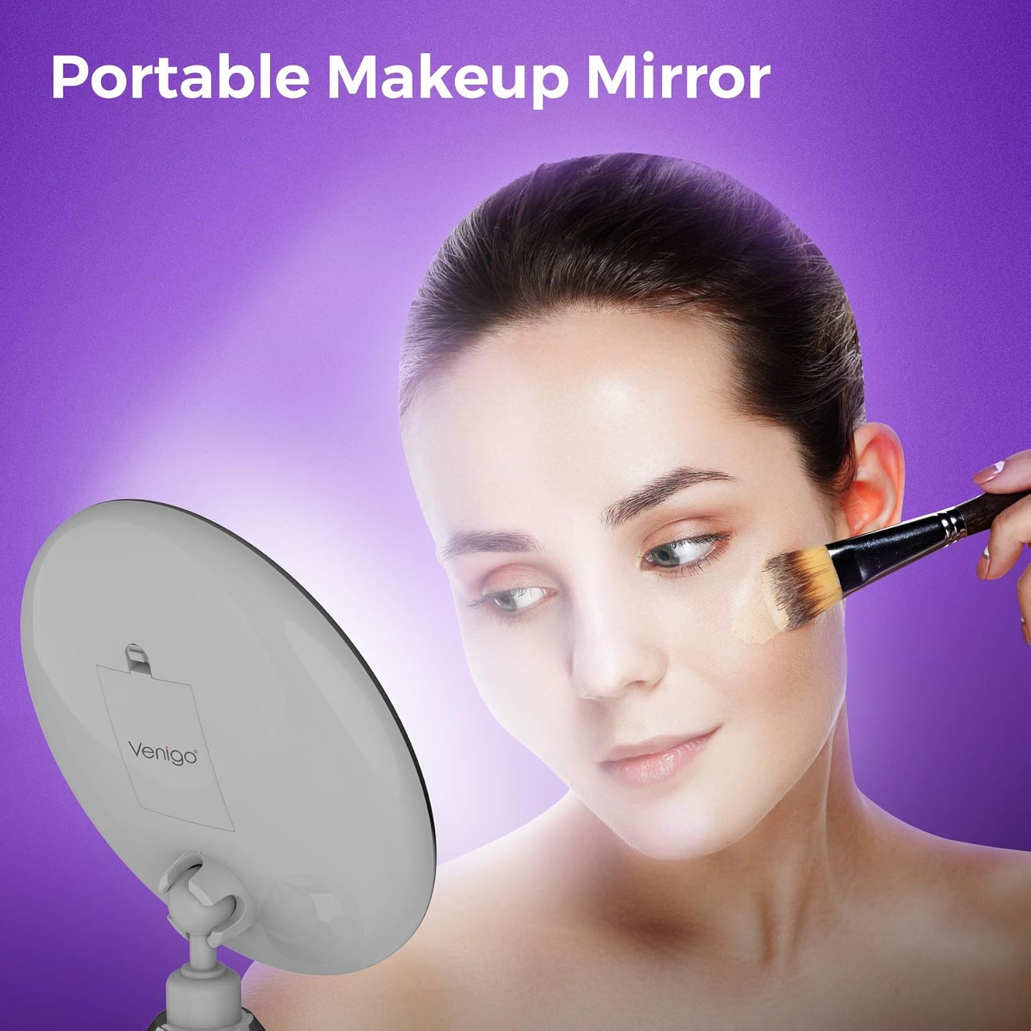 Upgraded 10x Magnifying Lighted Makeup Mirror with Touch Control LED Lights, 360 Degree Rotating Arm, and Powerful Locking Suction Cup, Portable Magnifying Mirror for Home, Bathroom Vanity, and Travel: Furniture & Decor