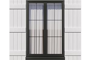 Ortus Collective Exterior Window Shutters - Weather-Resistant Polypropylene, Easy DIY Install - Board and Batten Shutters for Windows Outside, Vinyl, Brick, 14.5"W*51" H, White