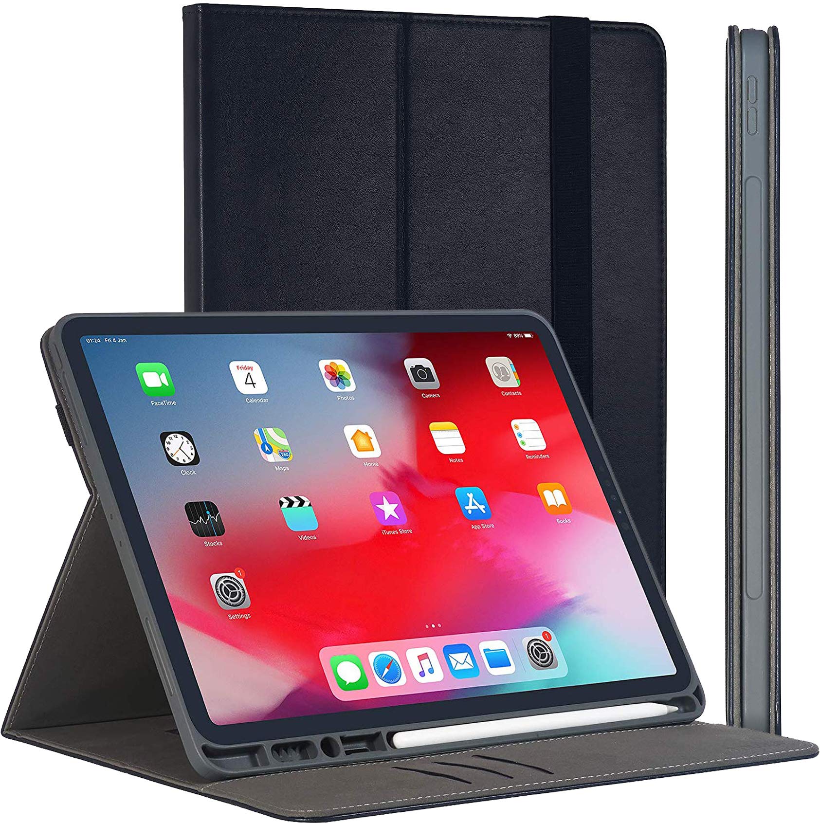 StilGut Case for Apple iPad Pro 12.9" (2018), Navy Blue