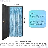 GREATRIL Blue Tinsel Curtain Backdrop 1m x 2.5m Pack of 2 view 8