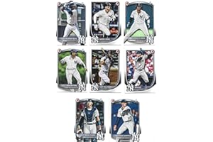 TOPPS TOTAL New York Yankees 2025 Bowman 8 Card Team Set made by Topps Featuring Aaron Judge a Ben Rice Rookie Card and 5 Top Prospect Cards