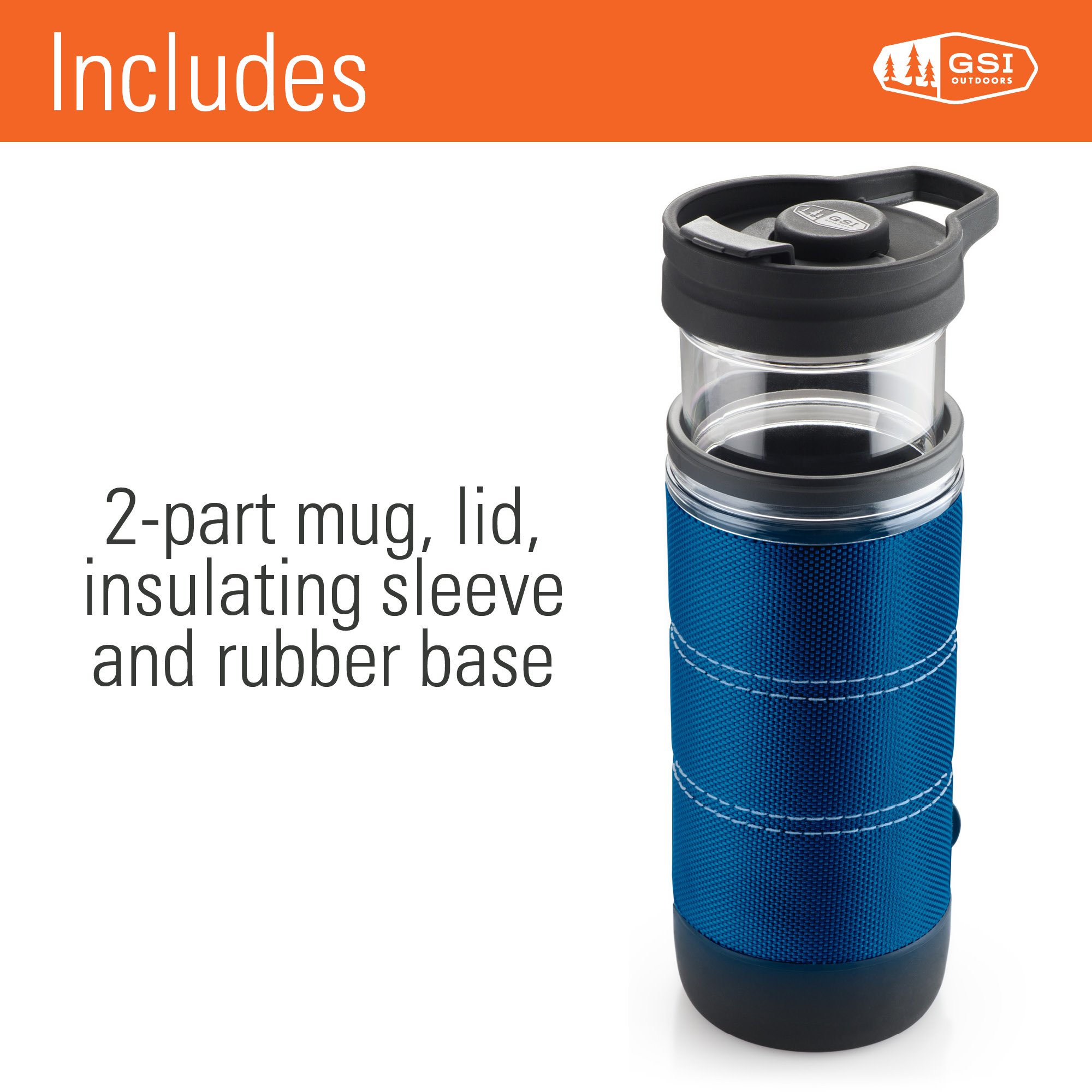 GSI Outdoors Commuter JavaPress, French Press Coffee Mug, Superior