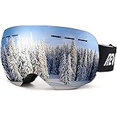 Revemo OTG Ski Goggles for Men Women, Snowboarding Ice Skating Goggles Winter Sports Goggles with UV, Anti Fog Over Glasses