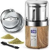 COOL KNIGHT Electric Herb Grinder Spcie Grinder with Timer &amp; Removable Bowl | 80g Large Capacity Electric Grinder, Fast Grinding, for Herbs, Spices &amp; Coffee Beans, Stainless Steel Blades &amp; Bowl