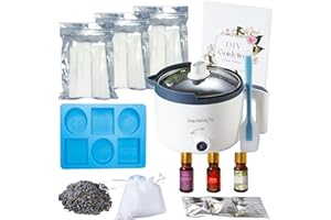 PIUH Soap Making Kit, DIY Soap Making Supplies Includes Electronic Soap Melter, Soap Base & Cutter, Silicone Molds & Scraper, 3 Fragrance Oils, 3 Dyestuffs and Lavender Petals