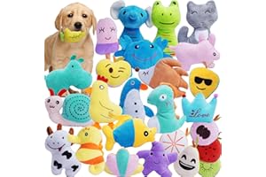 HDMOTU Pack of 26 Soft Small Medium Dog Squeaky Toys,Cute Puppy Favorite Comfortable Squeakers Toy,Multicolored for Puppy