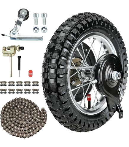 thumbnail image 2 of AlveyTech Rear Wheel Assembly - For Razor MX500 And Mx650 Dirt Rocket Replacement Rubber Tube Tire Kit For Electric Gas Scooters Dirt Pit Bike 2 of 9