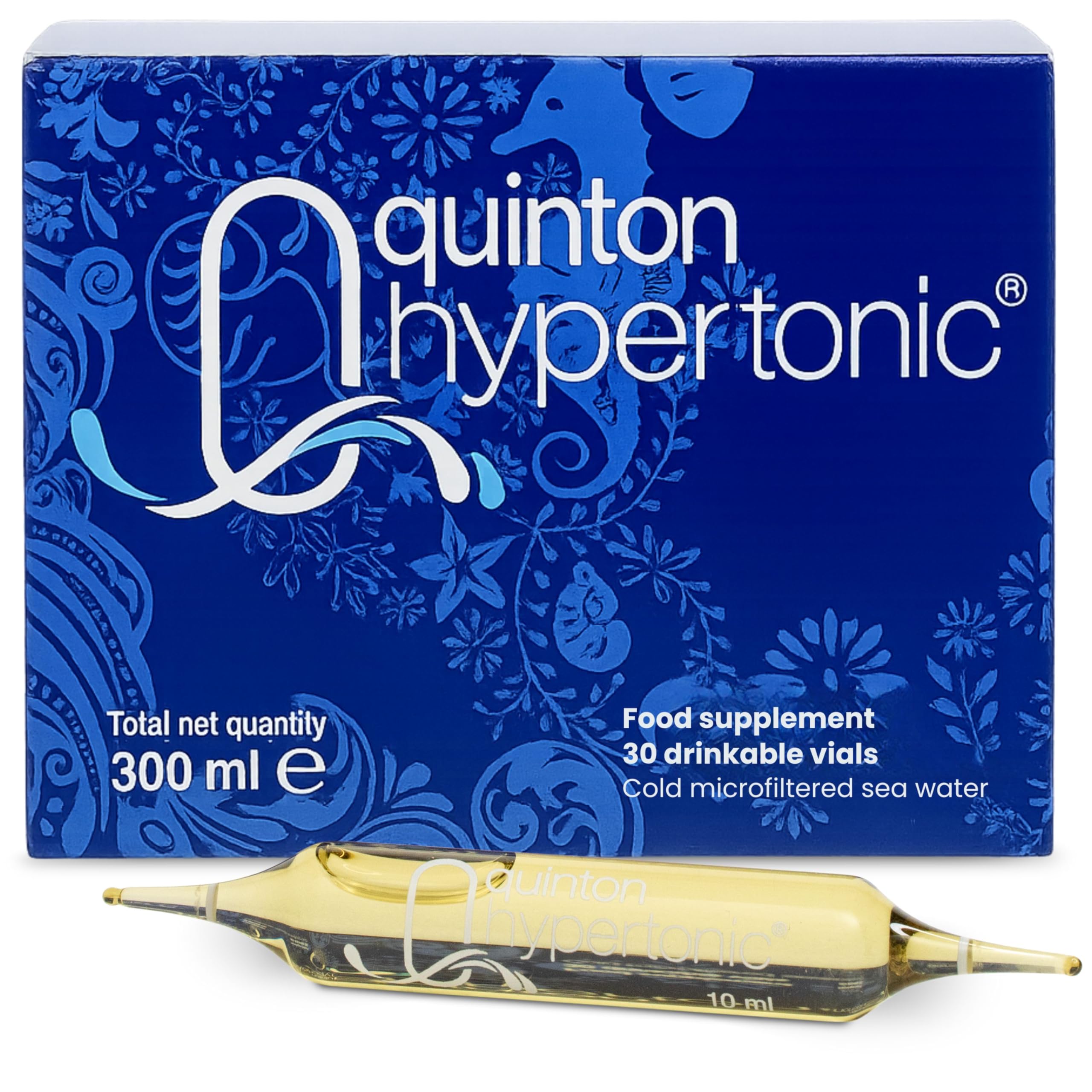 Quinton Electrolyte Mineral Supplement – Natural Liquid Ampoules for Hydration & Recovery – Magnesium & Trace Elements – Marine Plasma Hypertonic