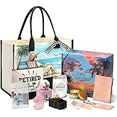 Retirement Gift for Woman 2025,11 Pcs Happy Retired Gifts with Retirees Tumbler, Travel Tote Bag Set,Funny Decider Dice, Best Retirement Gifts Baskets for Coworker Teacher Nurses Friends