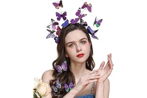 Gionforsy Butterfly Fascinator Headband Monarch Butterfly Crown Tea Party Halloween Costume Hairpin