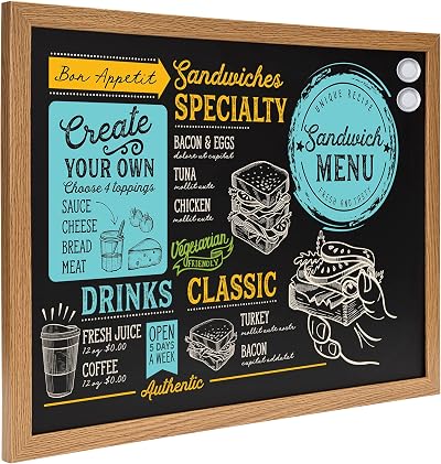 Amazon Basics Chalkboard 43 x 58.4 cm Black Magnetic Wall Mountable