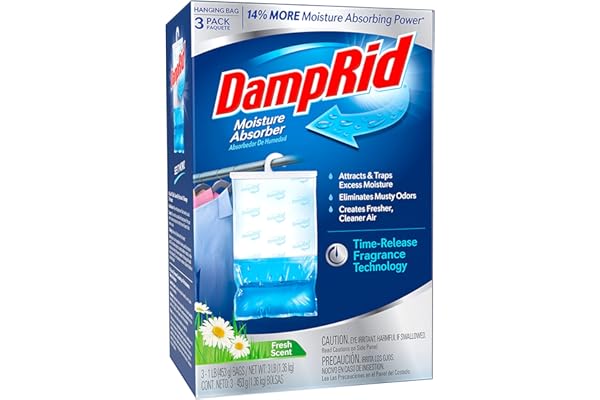 DampRid Fresh Scent Hanging Moisture Absorber, 16 oz., 3 Pack - Eliminates Musty Odors for Fresher, Cleaner Air, Ideal for Cl