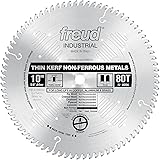 Freud LU77M010 10-Inch 80 Tooth TCG Thin Kerf Non-Ferrous Metal Cutting Saw Blade with 5/8-Inch Arbor