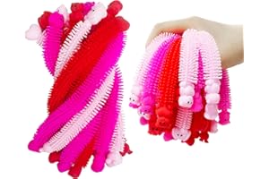 HOLYDECK 36 Pack Valentines Day Gifts Stretchy Strings Sensory Fidget Toys Pack Autism Toys Great for Kids Treat Bags Gifts Stress Relief Party Favors Valentines Day Gifts (Valentine's)