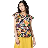 Velvet by Graham & Spencer Womens Teresa Matisse Printed Linen Top
