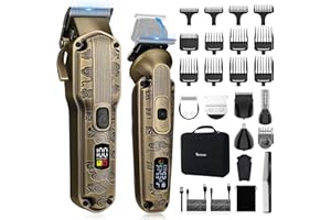 Scttomon Professional Hair Clipper for Men Hair Cutting Kit Men's Beard Trimmer Hair Trimmer Shaver Cordless Barber Clippers and Trimmers Set Bronze