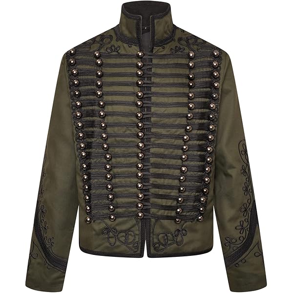 Amazon.com: Men's Military Steampunk Napoleon Black Silver