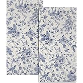 Giwawa Chinoiserie Flowers Hand Towels Blue Leaves Decorative Bath Towel Set of 2 Soft Absorbent Towel for Kitchen Guest Room Bathroom Gym Decor