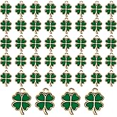Hicarer 60 Pieces St Patrick's Day Shamrock Charms Pendants Four-Leaf Clover Charms Enamel Shamrock Charms Lucky Resin Charms DIY Jewelry Ornaments for Necklace Bracelet Ankle Earrings
