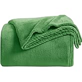 KMUSET Fleece Blanket Throw Size Emerald Lightweight Super Soft Cozy Luxury Bed Blanket Microfiber