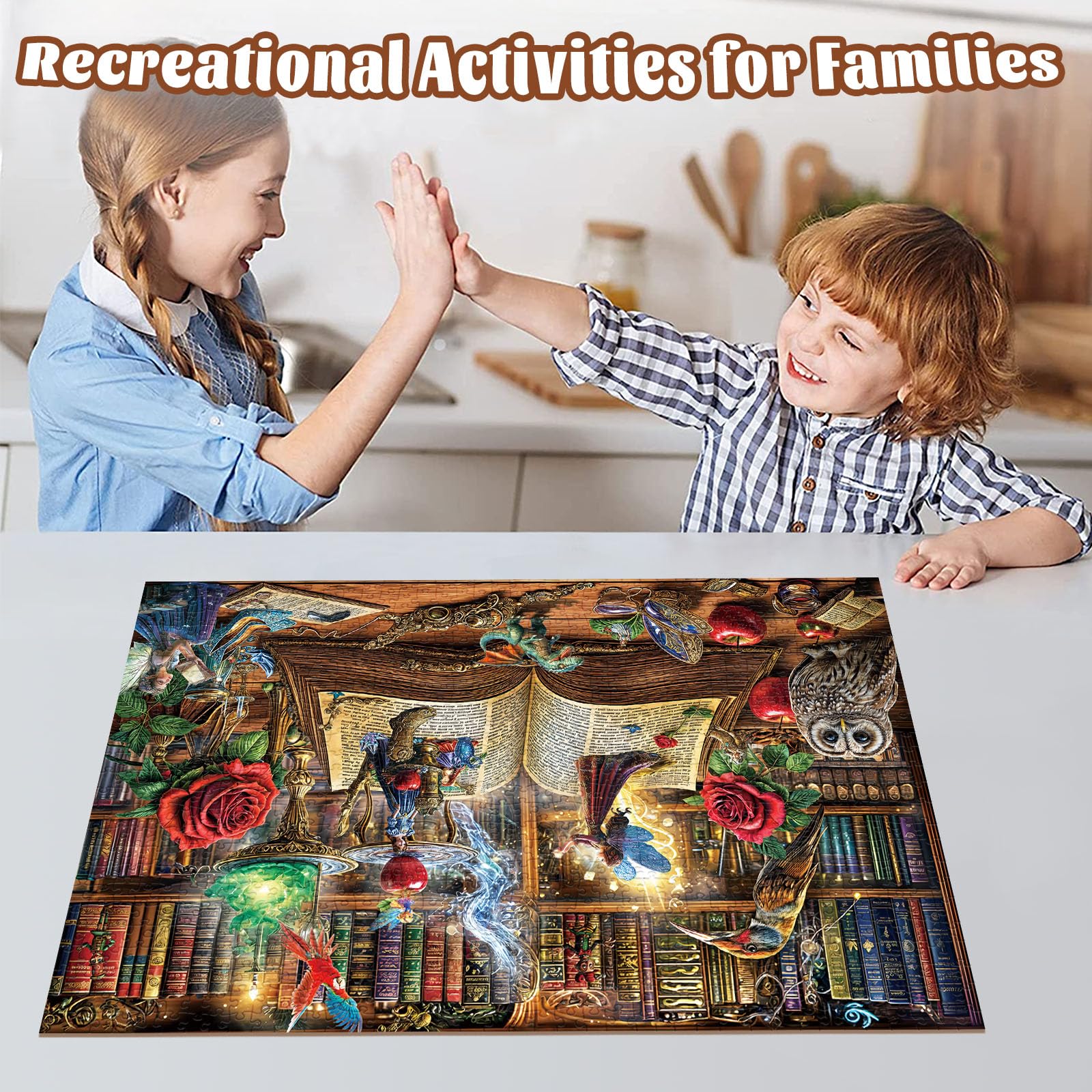 Magic Book Jigsaw Puzzles, 1000 Piece Puzzle for Adults, Family Puzzles Game, Fun Relaxing Challenging, Interlock Perfectly No Dust, Home Wall Decor, Gift for Valentine Friends Parents Kids