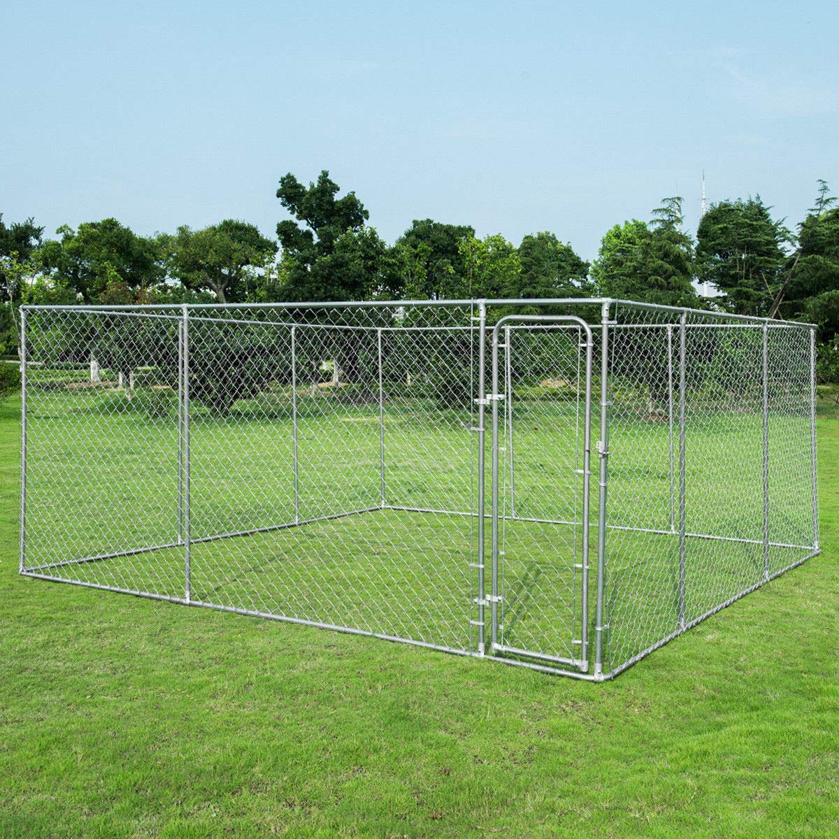 Giantex Large Pet Dog Run House Kennel Shade Cage With Roof Cover