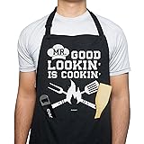 VAGAVY 100% Cotton, Black Funny Aprons for