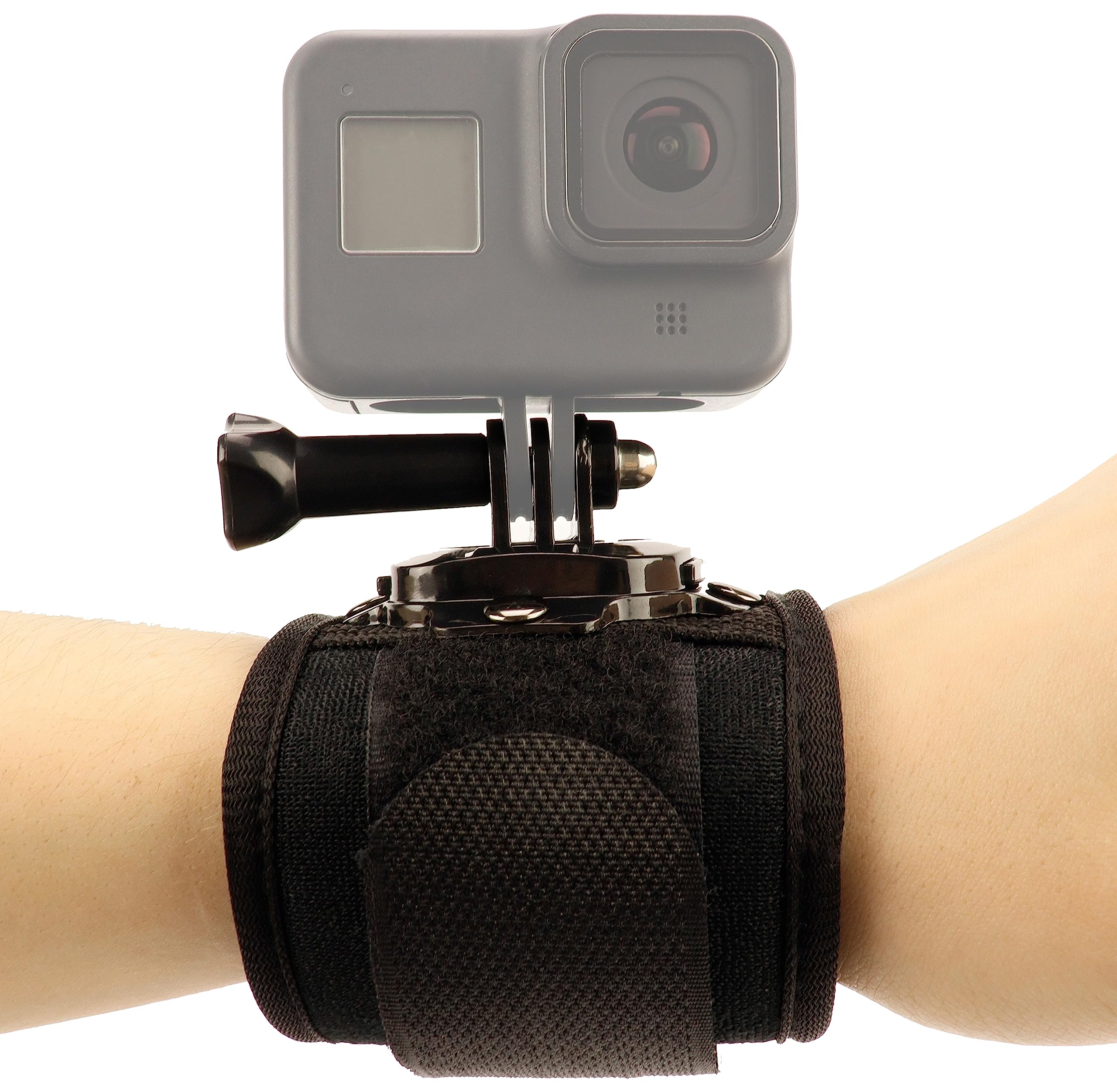 MyGadget Wrist Strap compatible with GoPro - 360 degree Rotatable with Start | Stop Safety Lock - for Go Pro 11|10|9|8|7, DJI Osmo etc. - Black