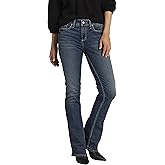 Silver Jeans Co. Women's Suki Mid Rise Curvy Fit Slim Bootcut Jeans