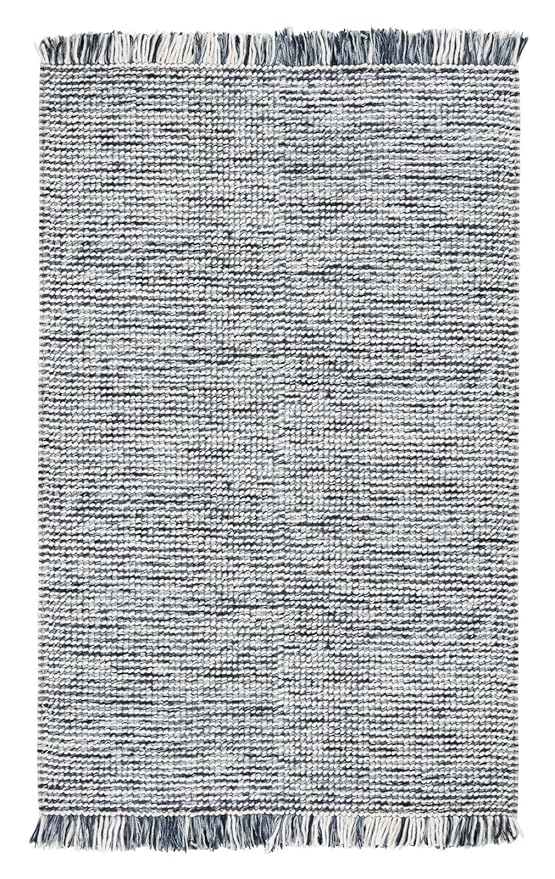 Wohnidee Teppich Lasse Schurwolle Naturfaser Handgewebt Handwebteppich, Größe:70 x 140 cm, Farbe:Anthrazit