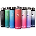 HYDRO CELL Stainless Steel Water Bottle w/ Straw & Wide Mouth Lids (64oz 40oz 32oz 24oz 18oz 14oz) - Keeps Liquids Perfectly 