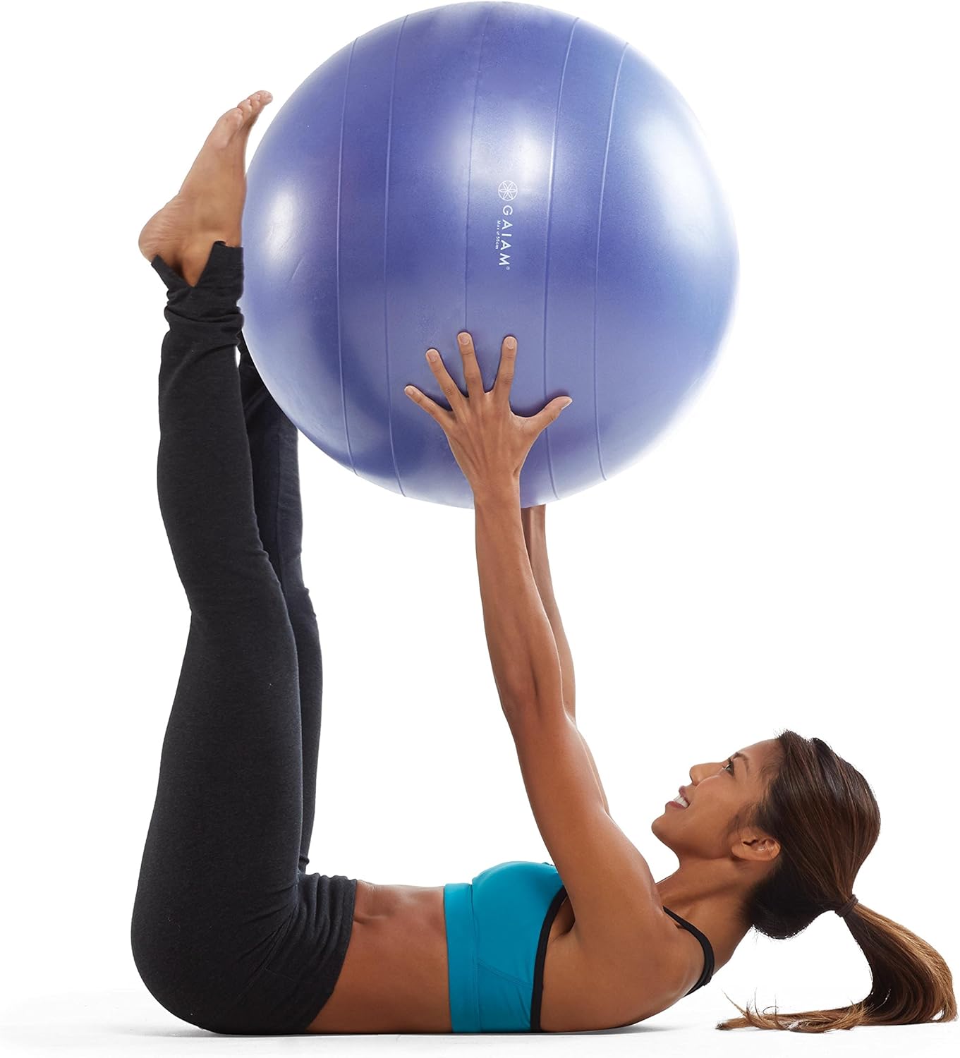 Gaiam Total Body Balance Ball Kit - Includes 55cm Anti-Burst Stability Exercise Yoga Ball, Air Pump, Workout Program: Gaiam: Sports & Outdoors