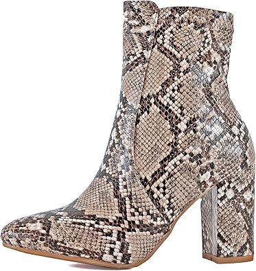 comfortable snakeskin booties