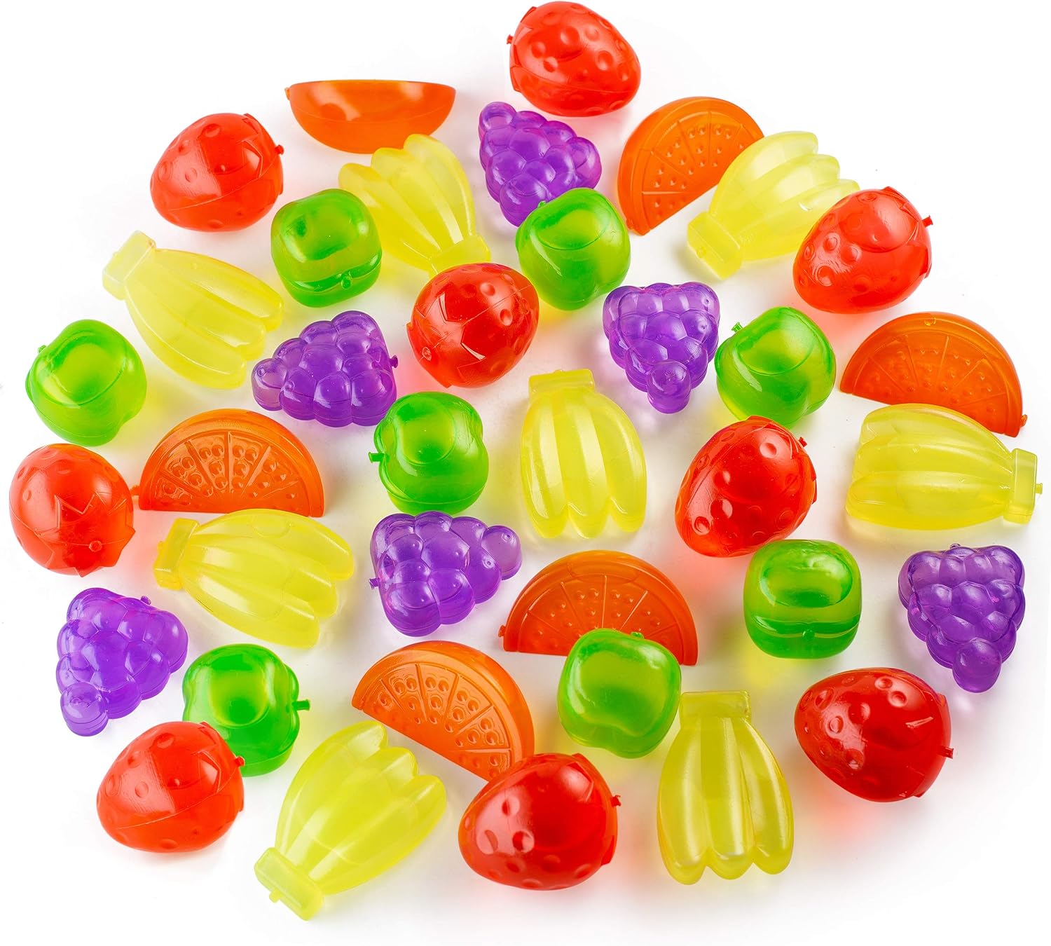(36Pack) Reusable Ice Cubes, Fruit Shapes, Plastic Squares