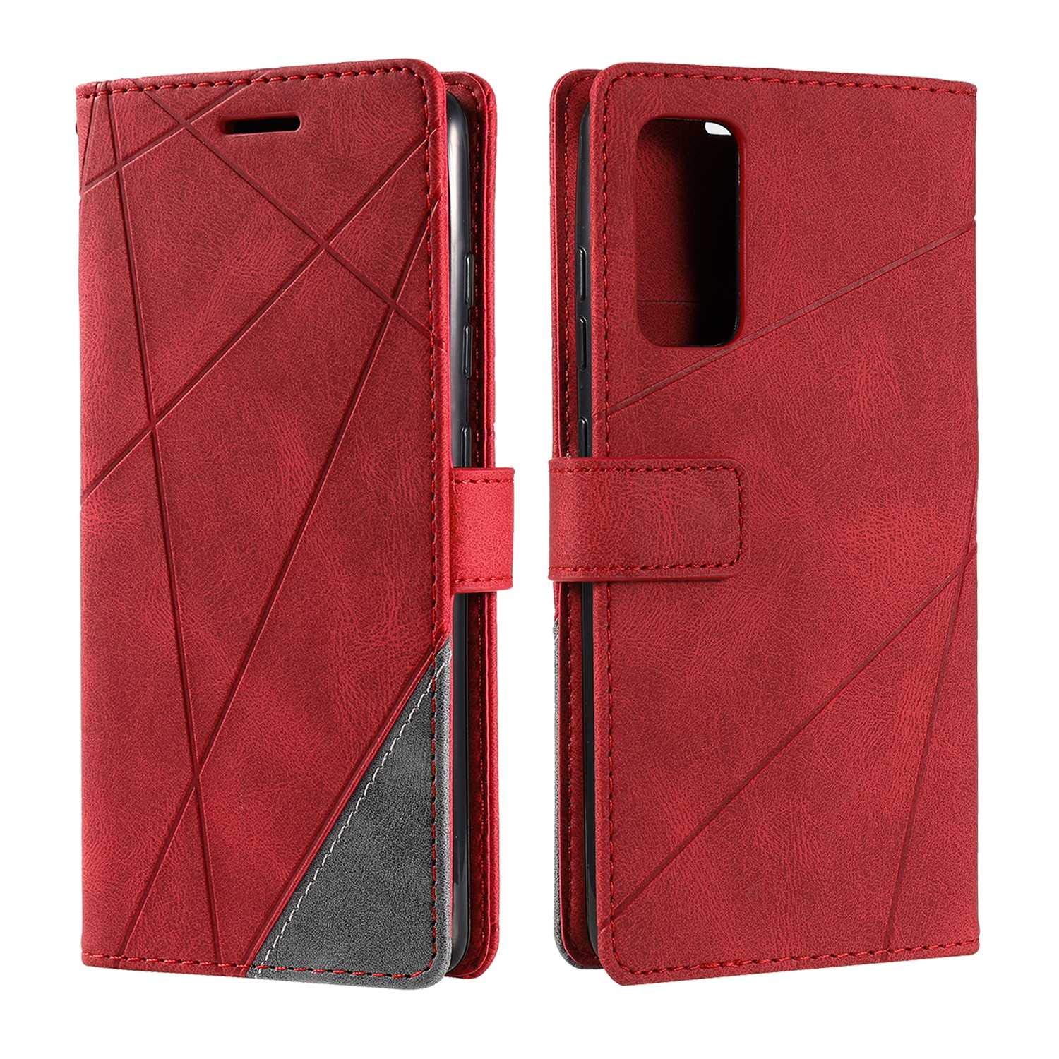 SONWO Case for Galaxy S20 Lite Case, Premium Leather Flip Wallet Case Magnetic Closure Card Slots Kickstand Phone Case for Samsung Galaxy S20 Lite, Red