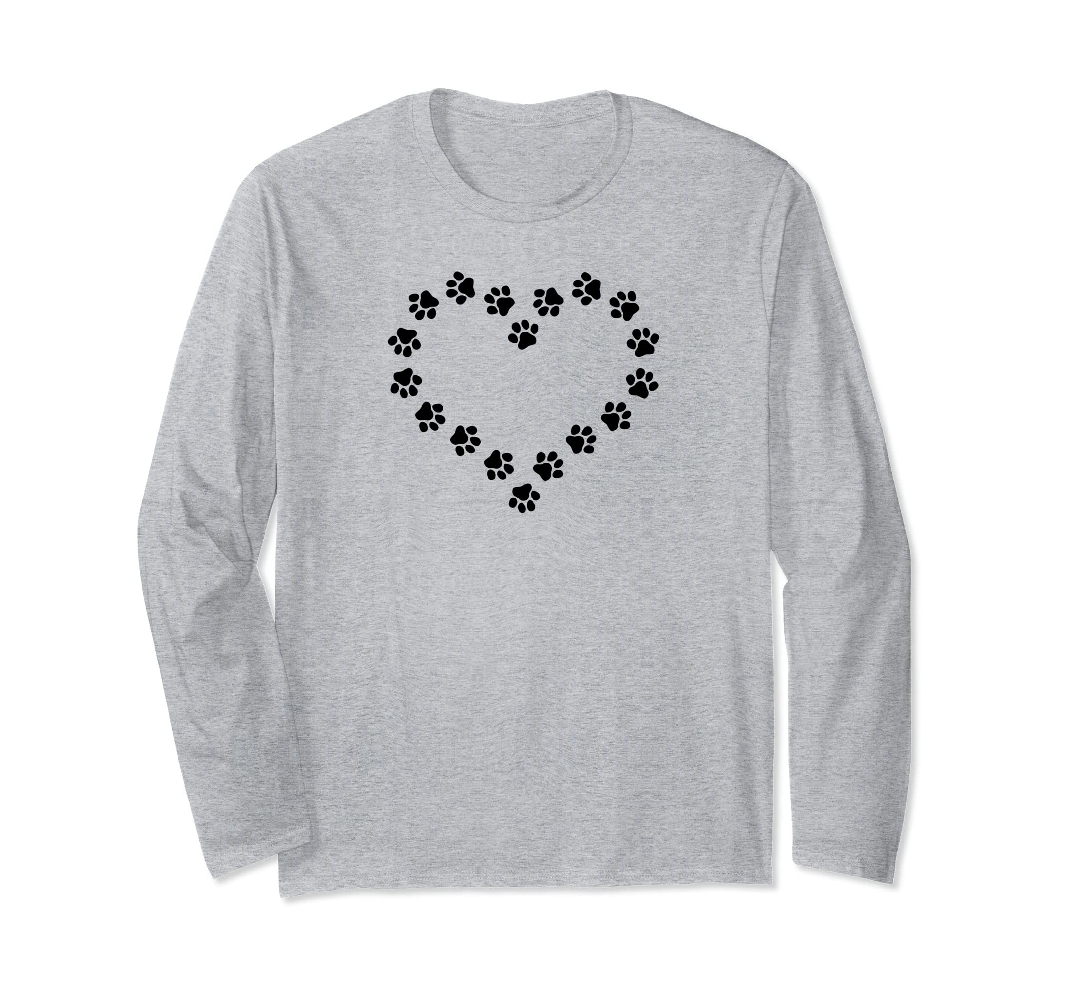 Cute Dog Paw Print Dog Gifts Paw Print Ornament Heart Love Long Sleeve T-Shirt