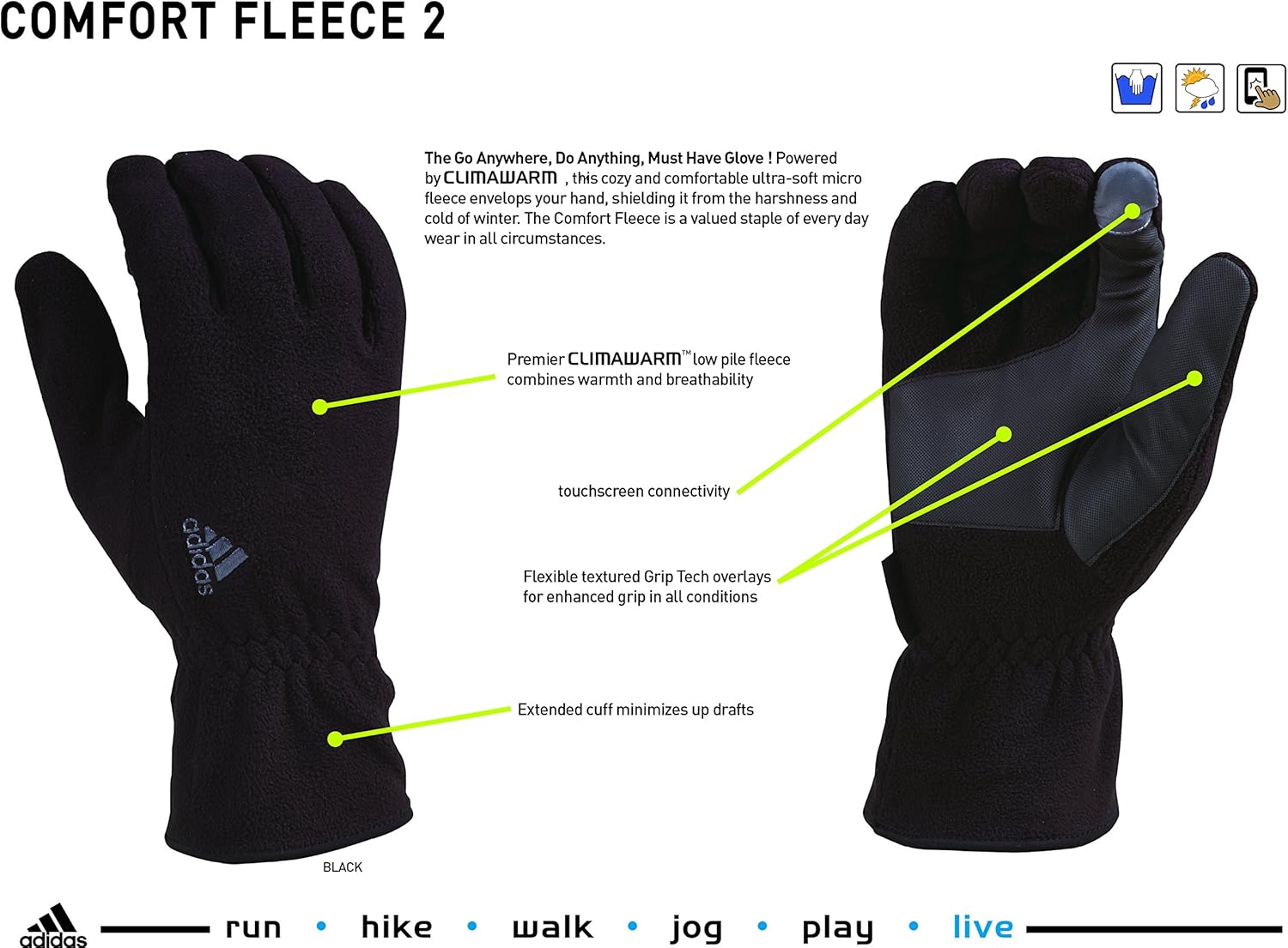 adidas comfort fleece 3.0 gloves
