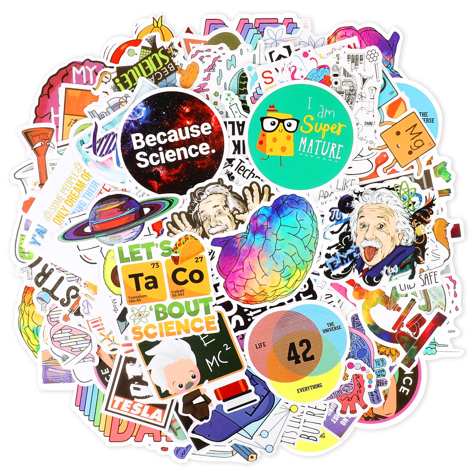 Qpout 100PCS Science Laboratory Stickers No Repeating Physical Chemistry Experiment Sticker Pack Suitable for Teenage Students Teacher Guitar Water Bottle Computer Notebook Desktop Decoration