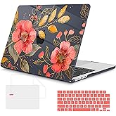 Mektron Compatible with M4 MacBook Air 15 inch Case 2025 A3241 2024 2023 M3 A3114 A2941 M2 Liquid Retina Display Touch ID, Plastic Hard Case & Keyboard Skin & Screen Protector - Floral C339