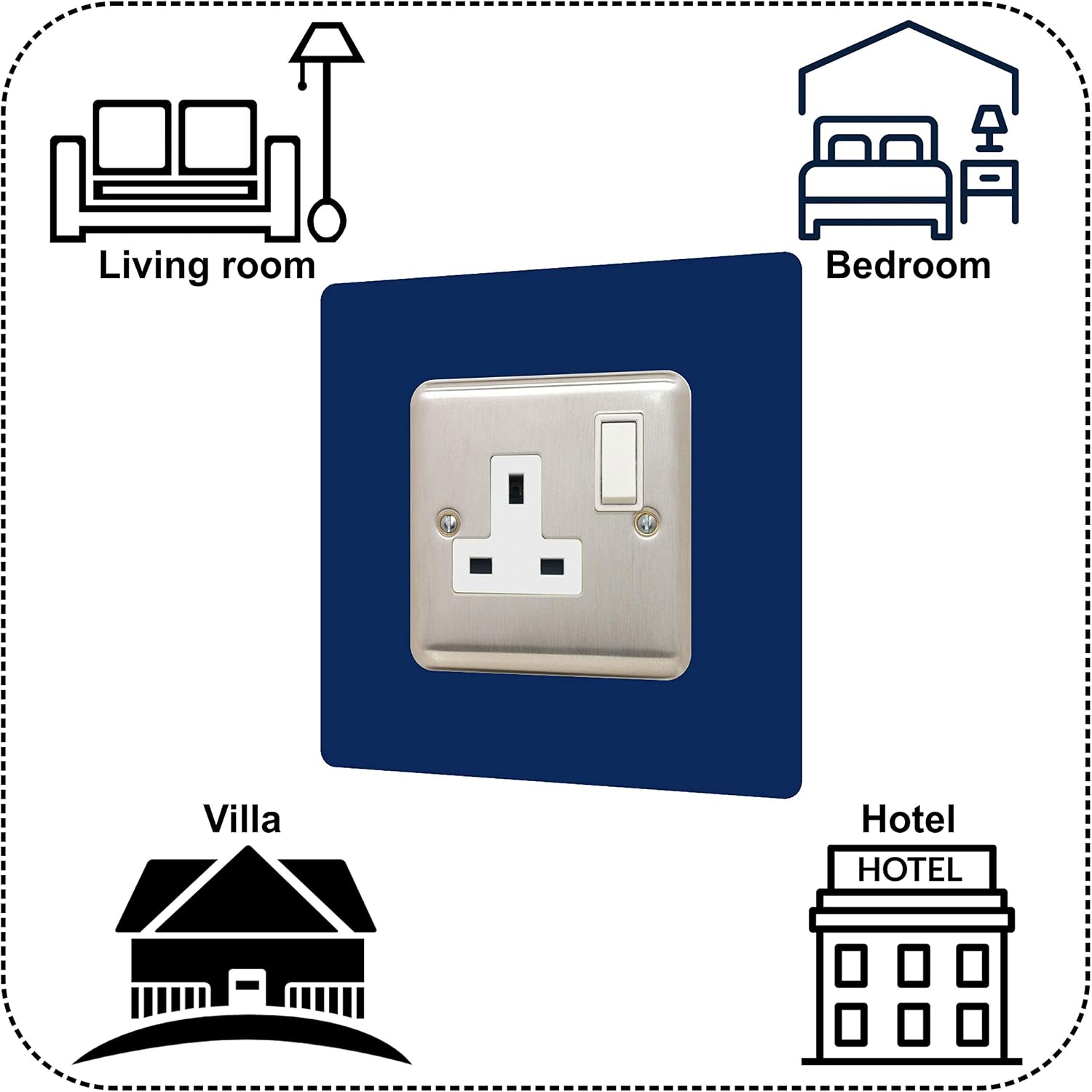 Single Socket Surround, Navy - Image 3