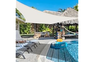 COOLBOYS 10'x 13' Sun Shade Sail Cream Rectangle UV Block Outdoor Shade Canopy Sunshade for Patio Lawn Garden Carport Backyard Deck Pergola