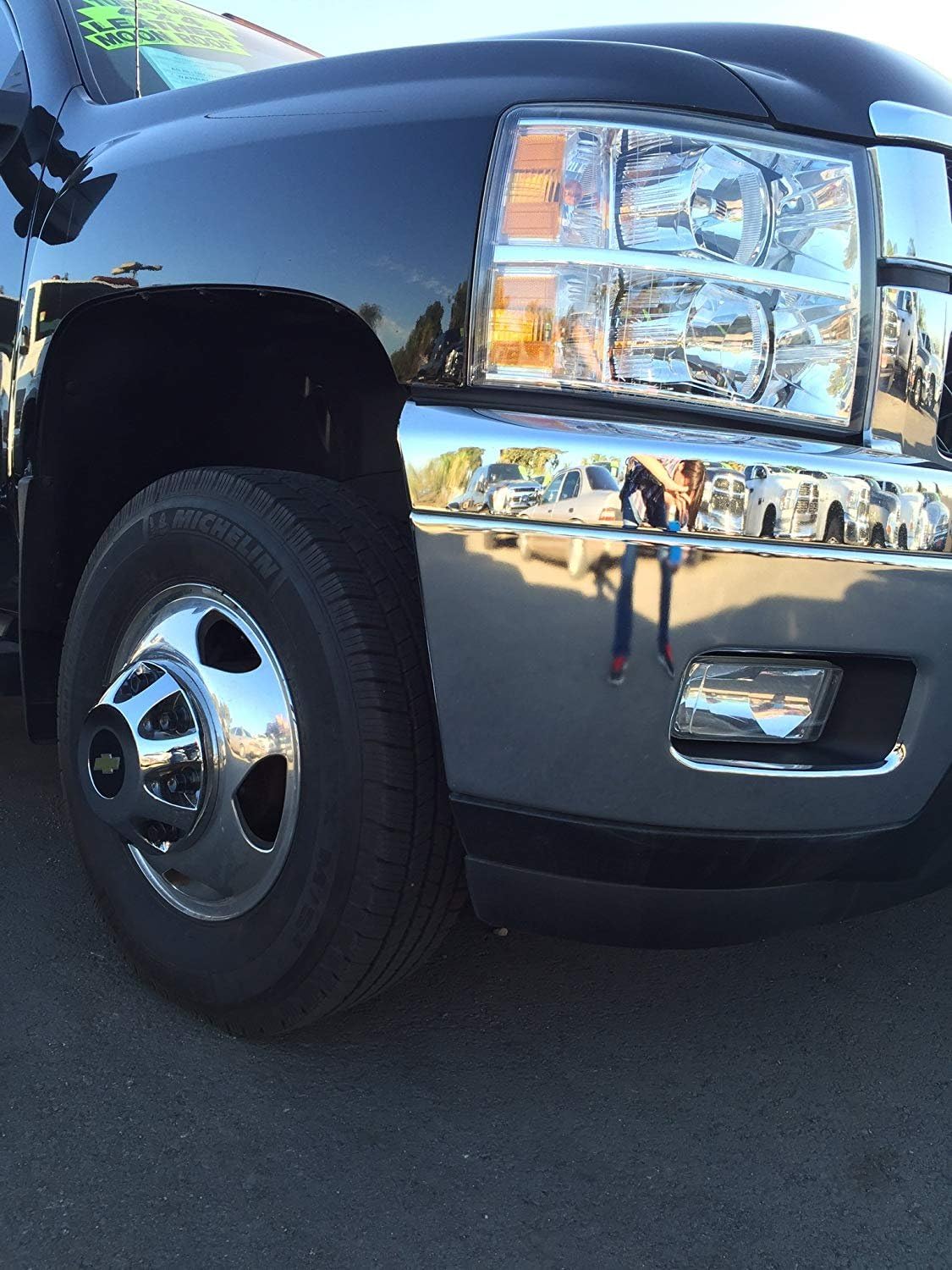 A+ 17 Inch Stainless Steel Dually Wheel Simulator Set for 2011 Current GM/Chevy 3500HD: Automotive
