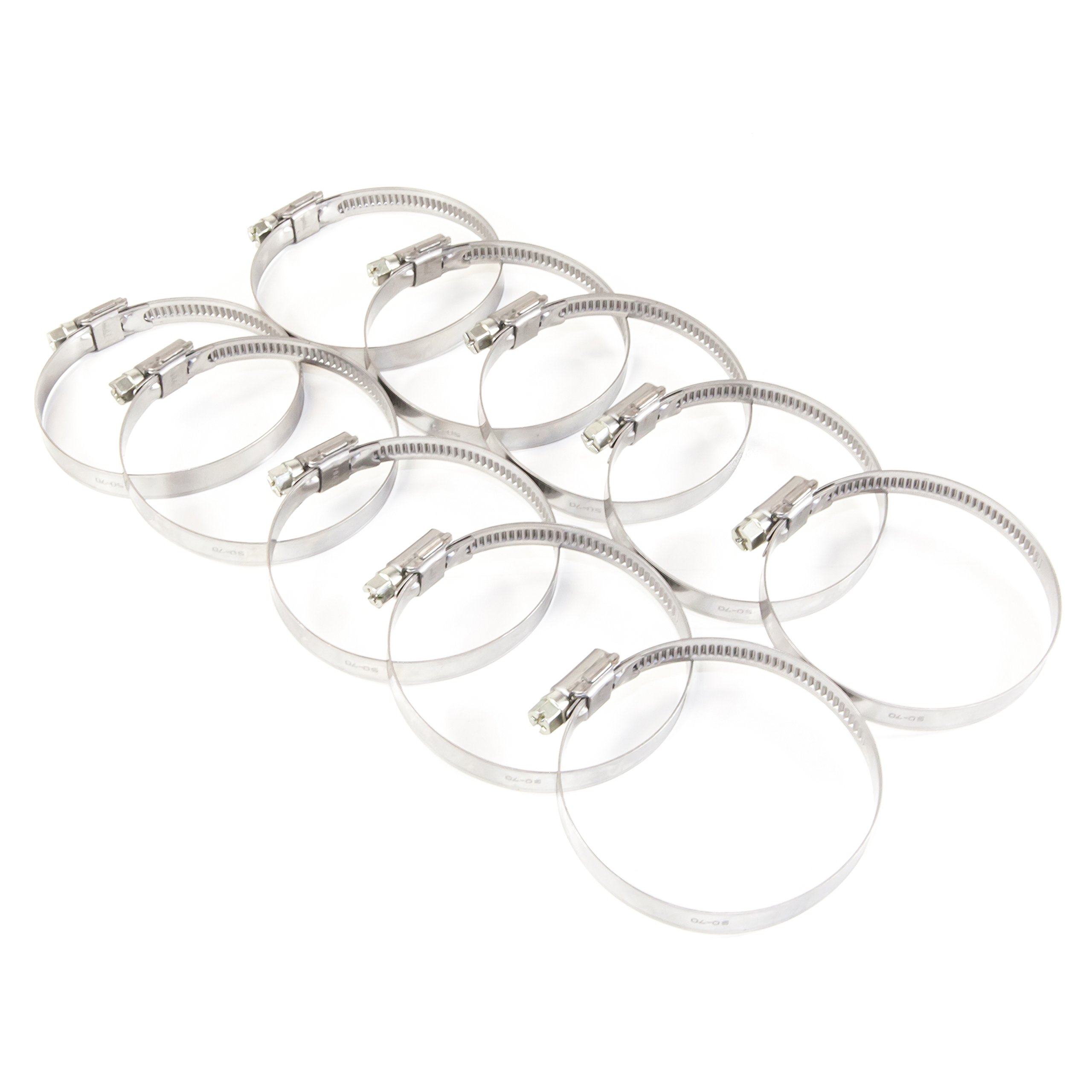 Ramair Filters WD060W2-10PK Stainless Steel W2 Worm Drive Clip, 40-60 mm, Set of 10