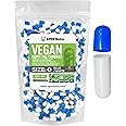 XPRS Nutra Size 0 Empty Capsules - 500 Count Empty Vegan Capsules - Vegetarian Empty Pill Capsules - DIY Vegetable Capsule Filling - Veggie Pill Capsules Empty Caps (Blue/White)