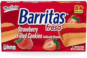 Marinela Barritas Fresa Strawberry Soft Filled Cookie Bar | 1 pack (8 count)