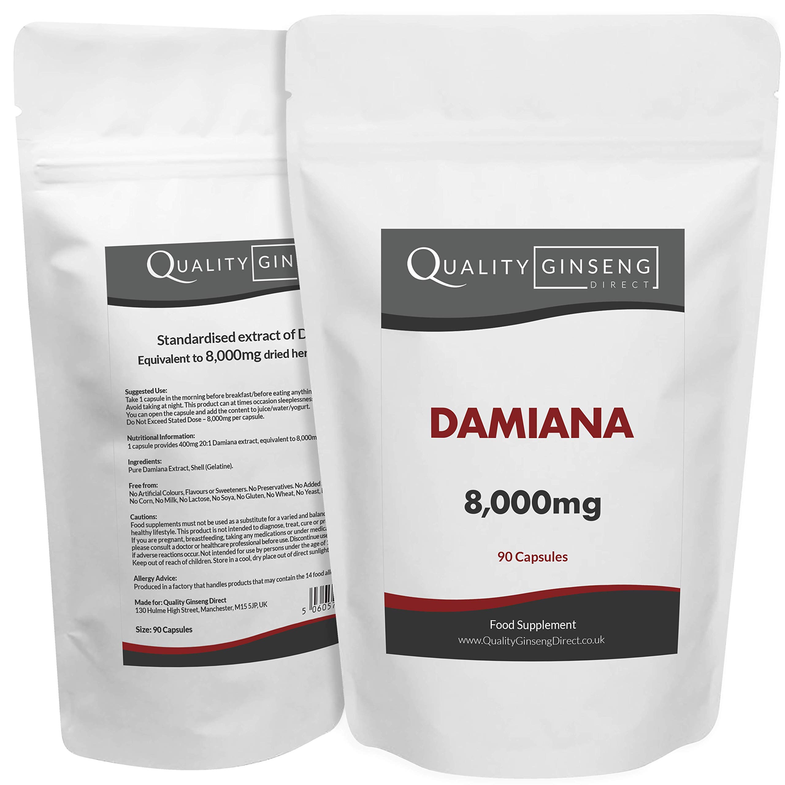 Damiana - 8,000mg Capsules - Powerful Formula (90 Capsules)