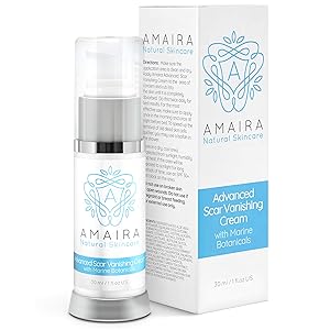 Amaira Advanced Scar Cream - For Surgical Scars, Acne, Stretch Mark Remover, Burn, C Section Scar Treatment Gel - Acne Scar Removal Cream for Face and Old Scars Lotion
