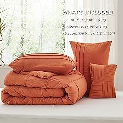 Bedsure Burnt Orange California King Comforter Set