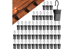 Gisafai Christmas Shingles Light Clips Asphalt Roof Light Clips Mini Gutters Hooks for Hanging Christmas Outdoor Decoration, Electroplated Iron(Black,100 Pcs)